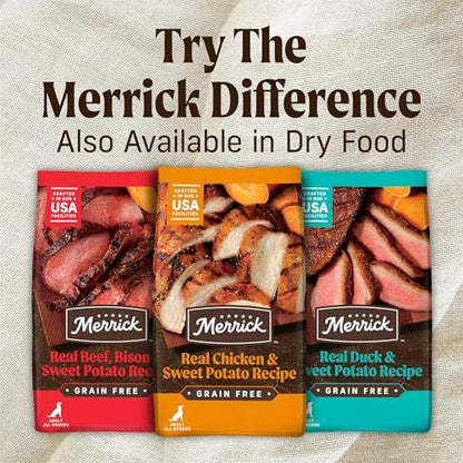 Merrick Grain-Free Wet Dog Food, Recipe, 12.7 oz Cans, 12-Pack