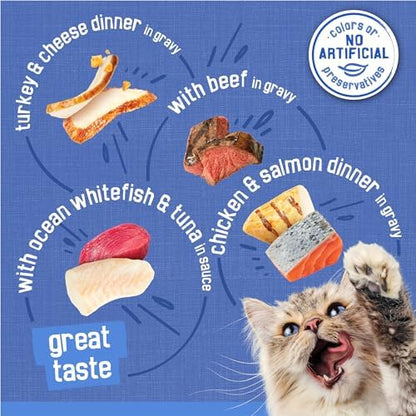 Purina Friskies Shreds in Gravy Wet Cat Food Variety Pack, 5.5 oz Cans, 40-Pack