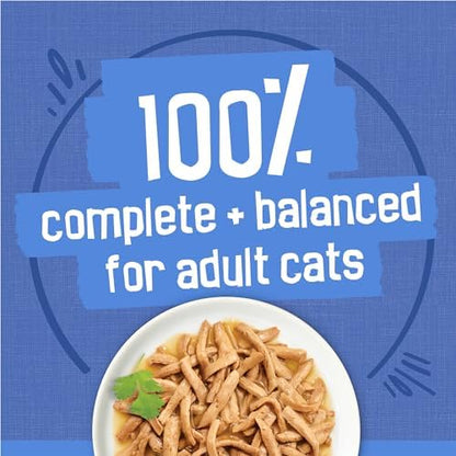 Purina Friskies Shreds in Gravy Wet Cat Food Variety Pack, 5.5 oz Cans, 40-Pack