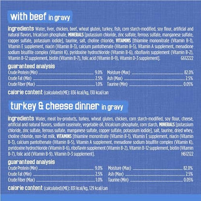 Purina Friskies Shreds in Gravy Wet Cat Food Variety Pack, 5.5 oz Cans, 40-Pack