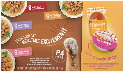 Purina Friskies Extra Gravy Chunky Wet Cat Food Variety Pack, 5.5 oz Cans, 24-Pack