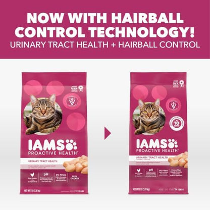 IAMS Proactive Health Urinary Tract Health Adult Dry Cat Food, Chicken Recipe, 3.5 lb Bag
