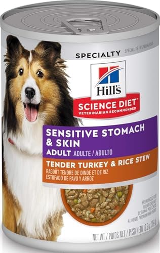 Hill's Science Diet Sensitive Stomach & Skin Wet Dog Food, Adult Formula, Turkey & Rice, 12.5