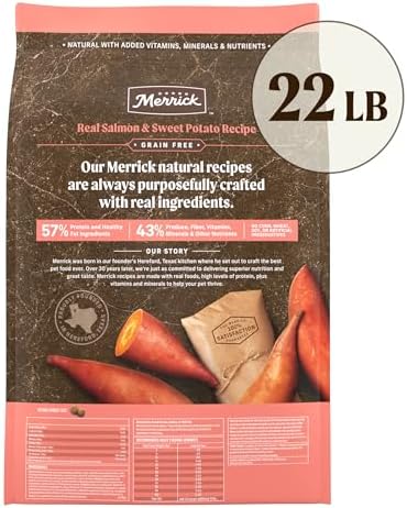 Merrick Grain-Free Dry Dog Food, Salmon & Sweet Potato Recipe, 22 lb Bag