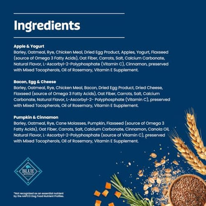 Blue Buffalo Natural Dog Treat Biscuits, Cinnamon & Oatmeal Recipe, 16-oz Bag