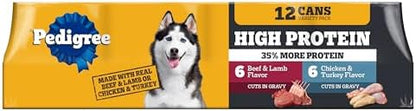 Pedigree High Protein Wet Dog Food Variety Pack, Chicken Flavor, 13.2 oz Cans, 12-Pack