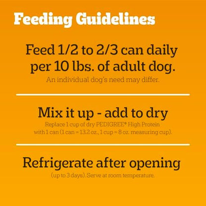 Pedigree High Protein Wet Dog Food Variety Pack, Chicken Flavor, 13.2 oz Cans, 12-Pack