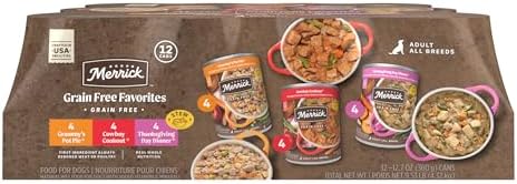 Merrick Grain-Free Favorites Wet Dog Food Variety Pack, 12.7 oz Cans, 12-Pack