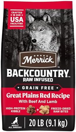 Merrick Backcountry Raw Infused Grain-Free Dry Dog Food, Great Plains Recipe, 20 lb Bag