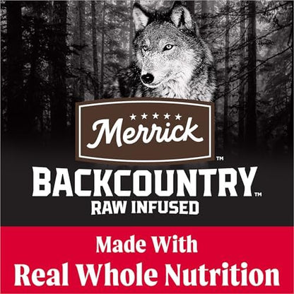 Merrick Backcountry Grain-Free Dry Dog Food with Freeze-Dried Raw Pieces, Recipe, 4 lb Bag