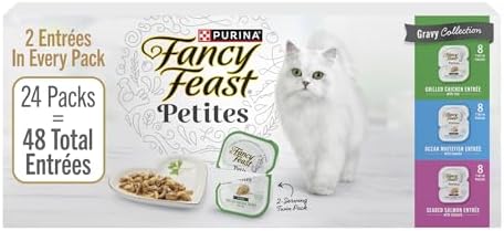 Purina Fancy Feast Petites Gravy Wet Cat Food Variety Pack, 2.8 oz, 24-Pack