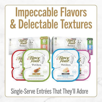 Purina Fancy Feast Petites Gravy Wet Cat Food Variety Pack, 2.8 oz, 24-Pack