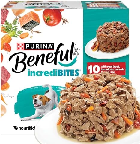 Purina Beneful Small Breed Wet Dog Food Variety Pack, IncrediBites With Real Beef, Chicken and Salmon, 3 oz Cans, 30-Pack