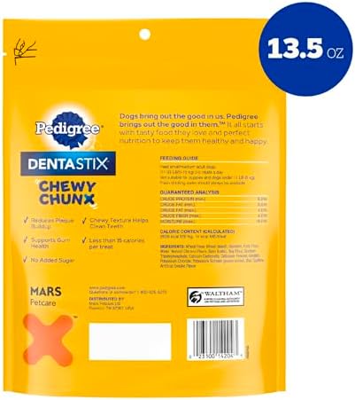 Pedigree Dentastix Chewy Chunx Small Dental Dog Treats, Chicken, 13.5 oz