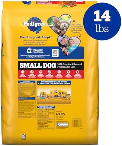 Pedigree Small Dogs Dry Dog Food, Grilled Steak and Vegetable, 14 lb