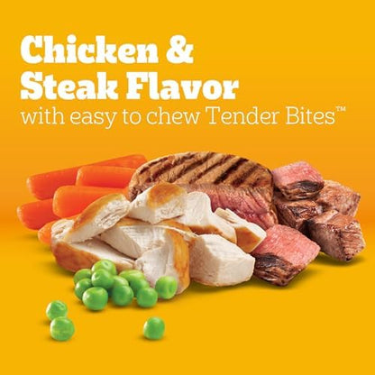Pedigree Tender Bites Complete Nutrition Adult Dry Dog Food, Chicken Flavor, 14 lb Bag