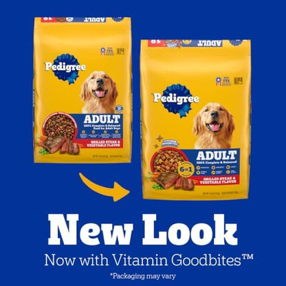 Pedigree Complete Nutrition Dry Dog Food, Steak & Vegetable, 18 lb