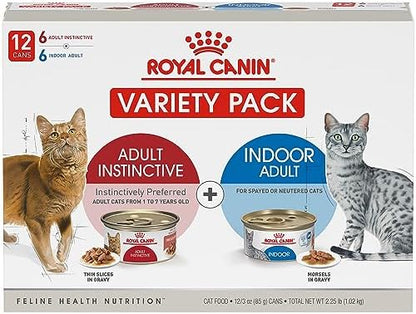 Royal Canin Feline Care Nutrition Instinctive Wet Cat Food Variety Pack, 3 oz Cans, 12-Pack