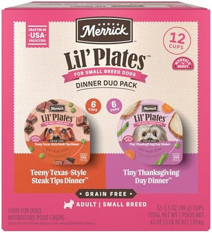 Merrick Purrfect Plates Grain-Free Wet Dog Food, Small Breed Recipe, 3.5 oz Cans, 12-Pack