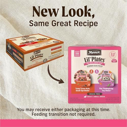 Merrick Purrfect Plates Grain-Free Wet Dog Food, Small Breed Recipe, 3.5 oz Cans, 12-Pack