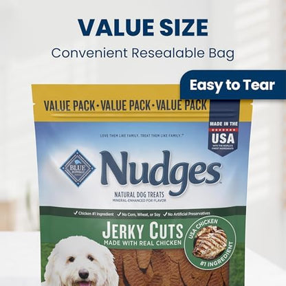 Blue Buffalo Nudges Jerky Cuts Natural Dog Treats, Beef Recipe, 16-oz Bag