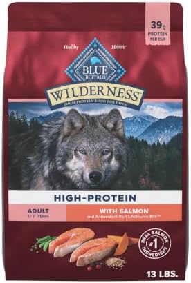 Blue Buffalo Wilderness High Protein Grain-Free Adult Dry Dog Food, Wholesome Grains, Chicken, 22-lb Bag