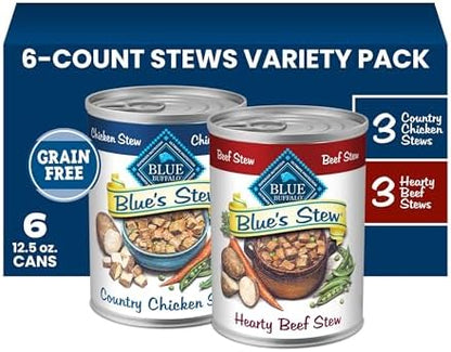 Blue Buffalo Grain-Free Wet Dog Food Variety Pack, Chicken Recipe, 12.5-oz Cans (Pack of 12)