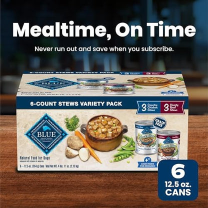 Blue Buffalo Grain-Free Wet Dog Food Variety Pack, Chicken Recipe, 12.5-oz Cans (Pack of 12)