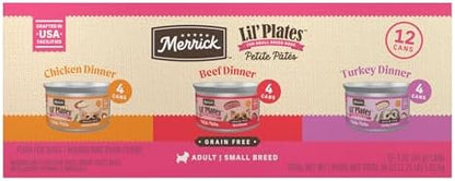 Merrick Purrfect Plates Petite Variety Wet Cat Food, Chicken Recipe, 2.75 oz Cans, 12-Pack