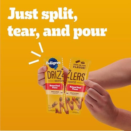 Pedigree Drizzlers Savory Sauce Wet Dog Pouch, Multipack, 16 Count, 2-Pack